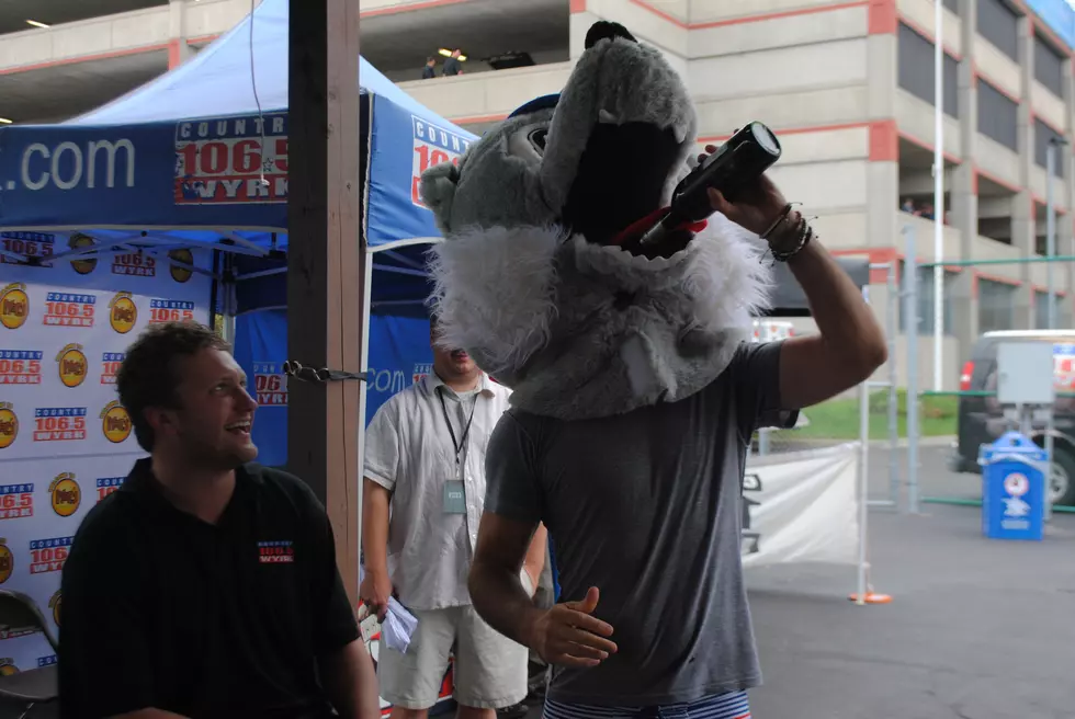 Jake Tries On Mascot Suit [VIDEO]