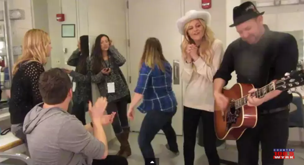 WYRK Bloopers From Acoustic Show With Justin Moore, Krisitan Bush + Kelsea Ballerini Singing TV Theme Song