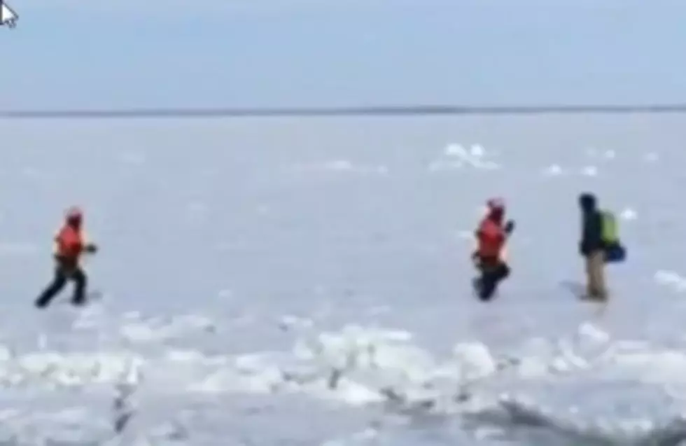 Amazing Ice Rescue of Man Walking Across Lake St. Clair