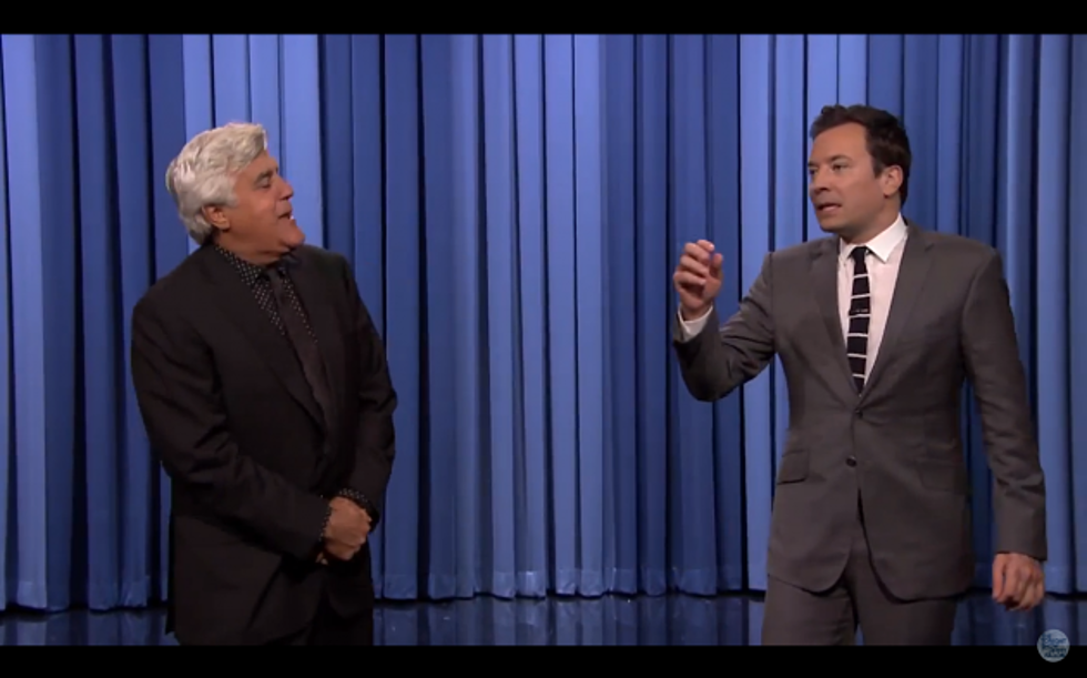 Jay Leno Tags in for Jimmy Fallon for The Tonight Show Monologue [VIDEO]