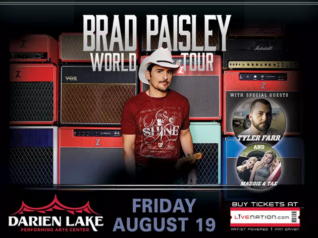 Brad Paisley Darien Lake Presale Thursday