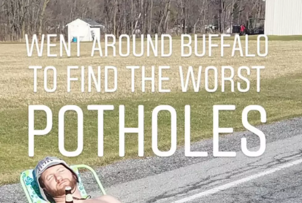 Look What Rob Banks Is Doing To The Potholes in Buffalo LOL [PICTURES]