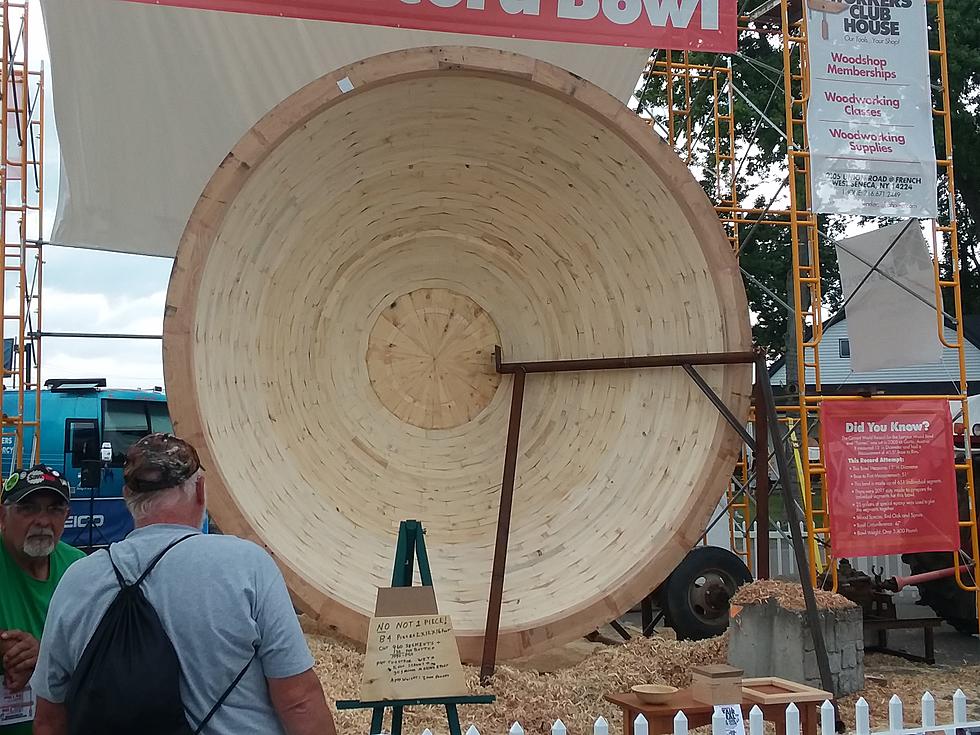 World’s Largest Wooden Bowl Is Complete at Erie County Fair