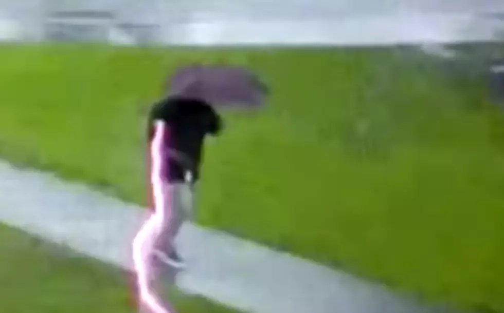 Scary Video: Watch As Man Nearly Hit By Lightning