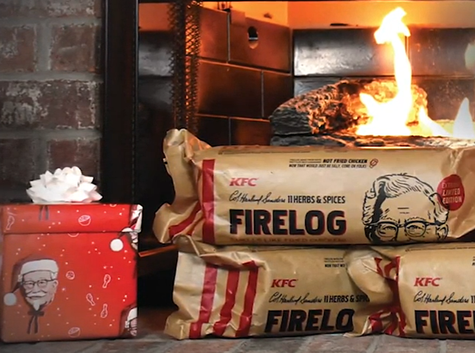 KFC Selling Fried Chicken Scented Fire-logs