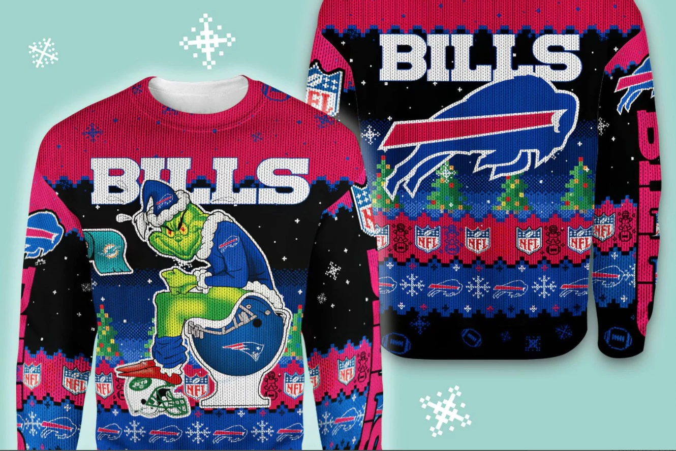 Buffalo Bills Grinch Ugly Christmas Sweater - Buffalo Bills Ugly Christmas  Sweater