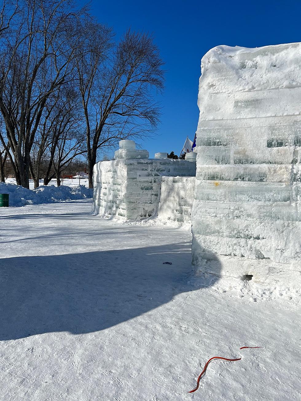 Enormous Ice Chunks Stacked To Make A Castle In Chautauqua [PHOTOS]