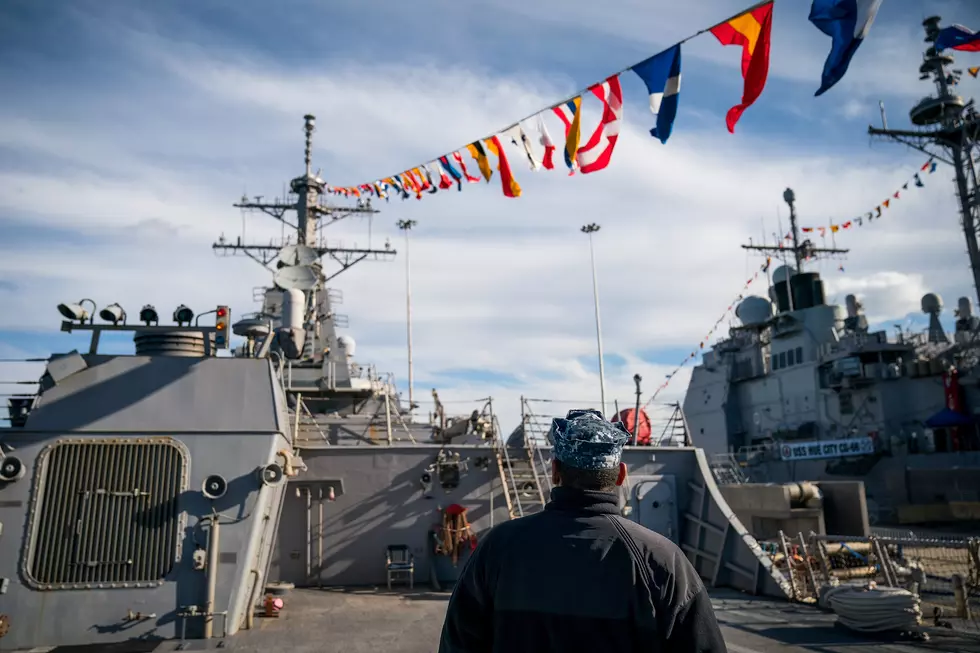 USS The Sullivans Uprights Itself During Emergency Update in Buffalo