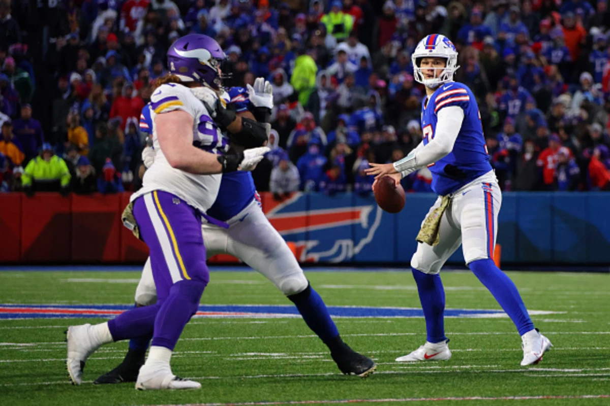 Josh Allen goes down after throwing interception to Patrick Peterson