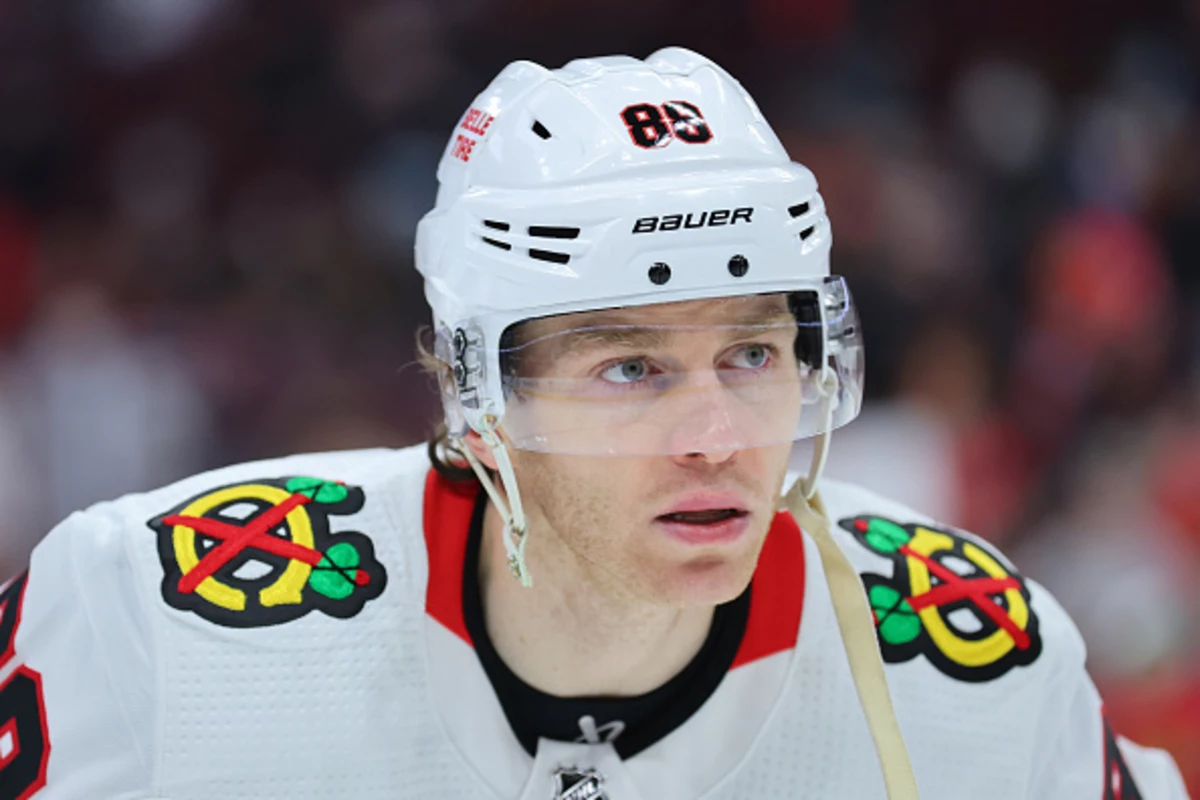 Patrick Kane of the Chicago Blackhawks walks out with teammates News  Photo - Getty Images