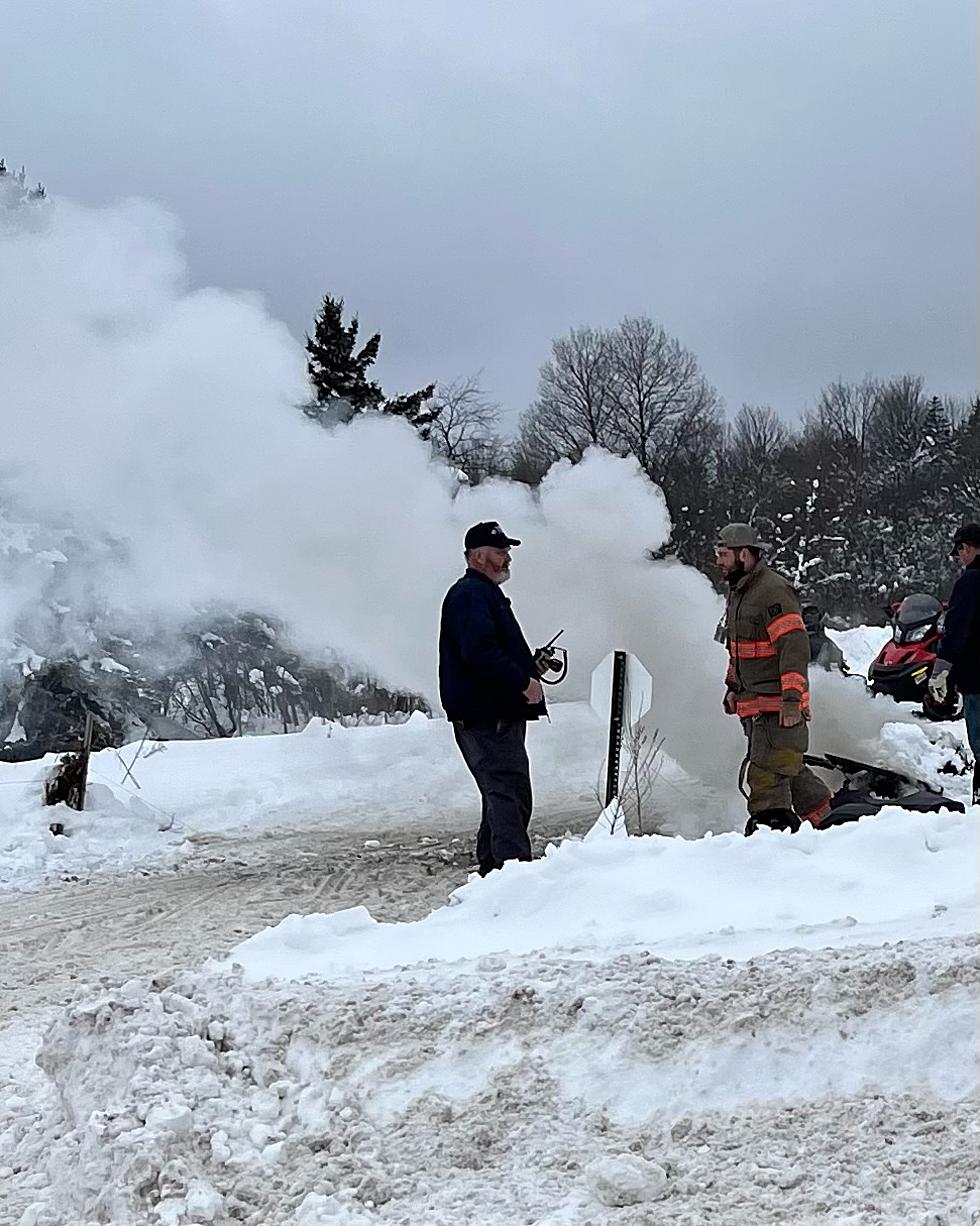 Massive Snowmobile Fire On New York State Trail [PHOTOS]