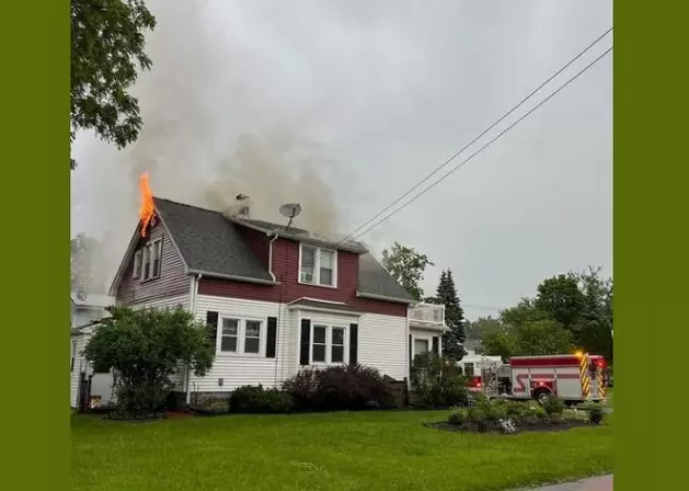 Lightning Strikes House + Starts Fire in West Seneca, New York