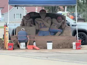 Massive Bills Sand Sculpture Being Sculpted At Prohibition 2020 In Orchard Park