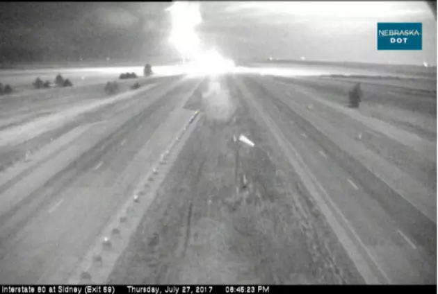 Crazy I-80 Lightning Strike Caught on Camera