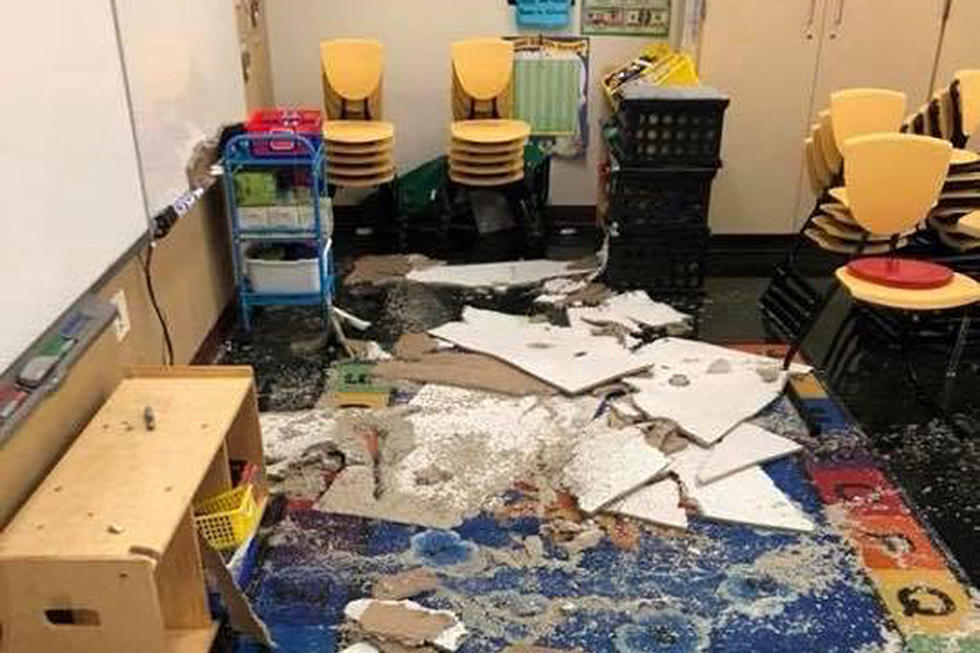 Sunday's Storm Damages Cheyenne Elementary School