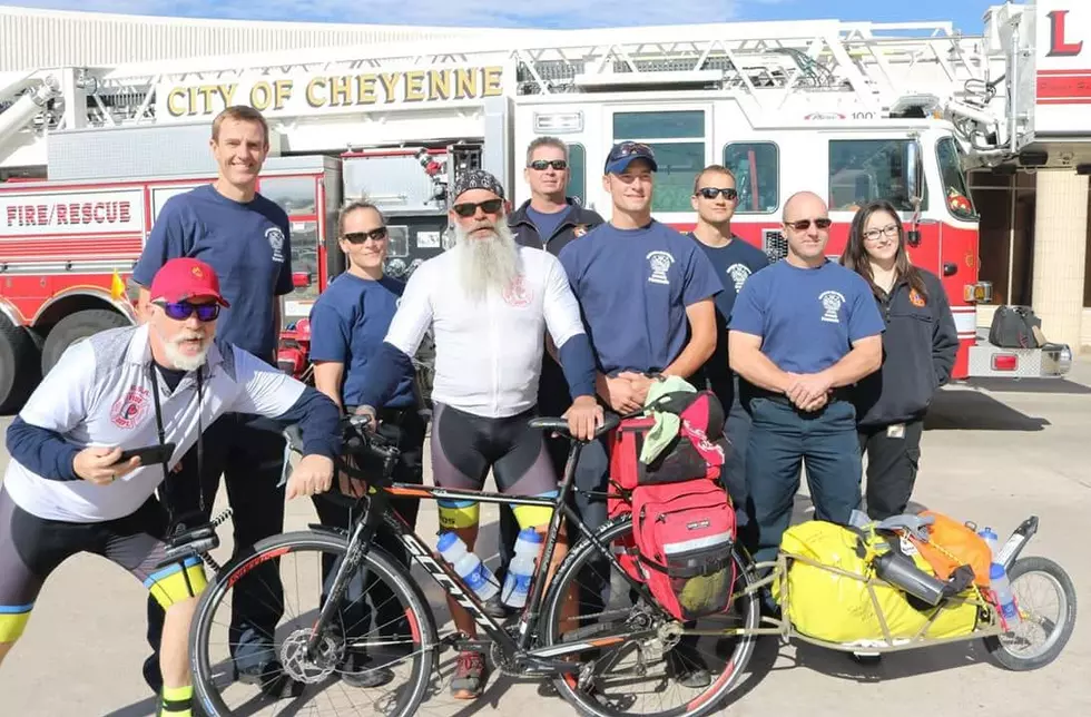 Man Rides Bike To Honor Firefighters And He Stopped In Cheyenne