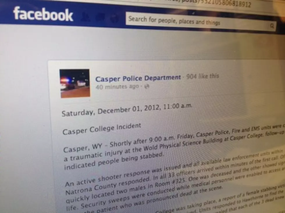 Casper Police Release Official Statement on Facebook