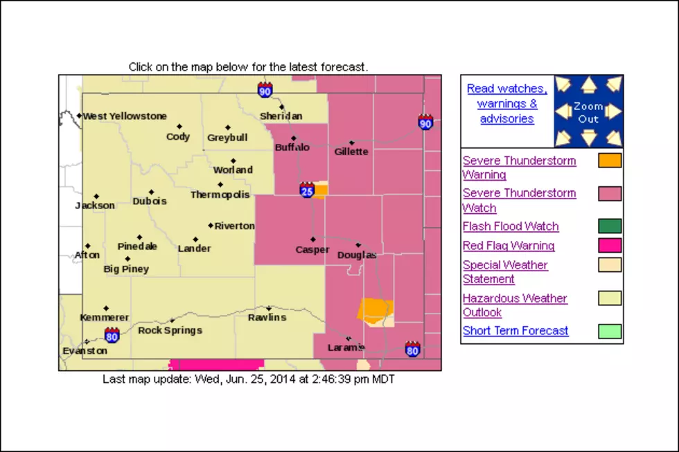 Severe Thunderstorm Watches, Warnings Posted Throughout Wyoming