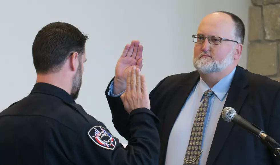 Casper Police Chief Swears In Chaplain Wes Gudahl