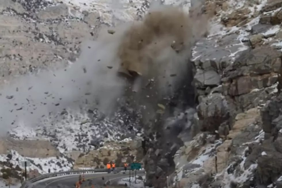 Wyoming DOT Blasts Boulder in Wind River Canyon [VIDEO]