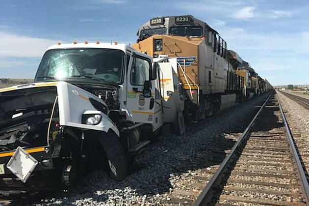 No Injuries After Train Hits Work Truck in SW Wyoming