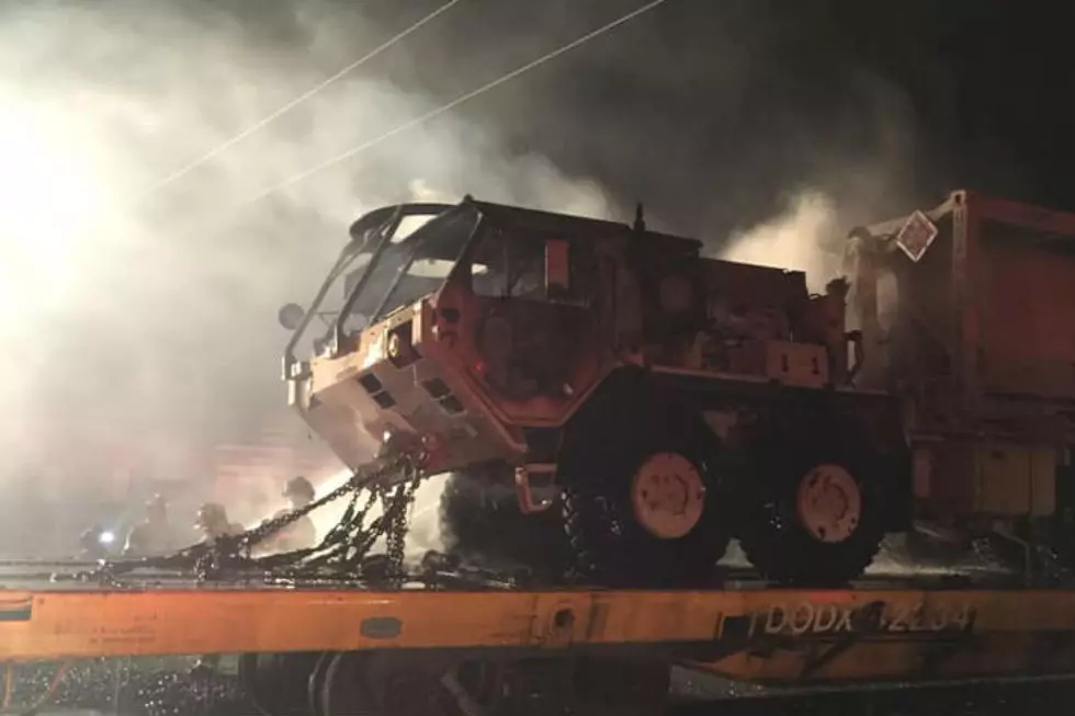 Wyoming Firefighters Extinguish Truck That Burned on Train [VIDEO]