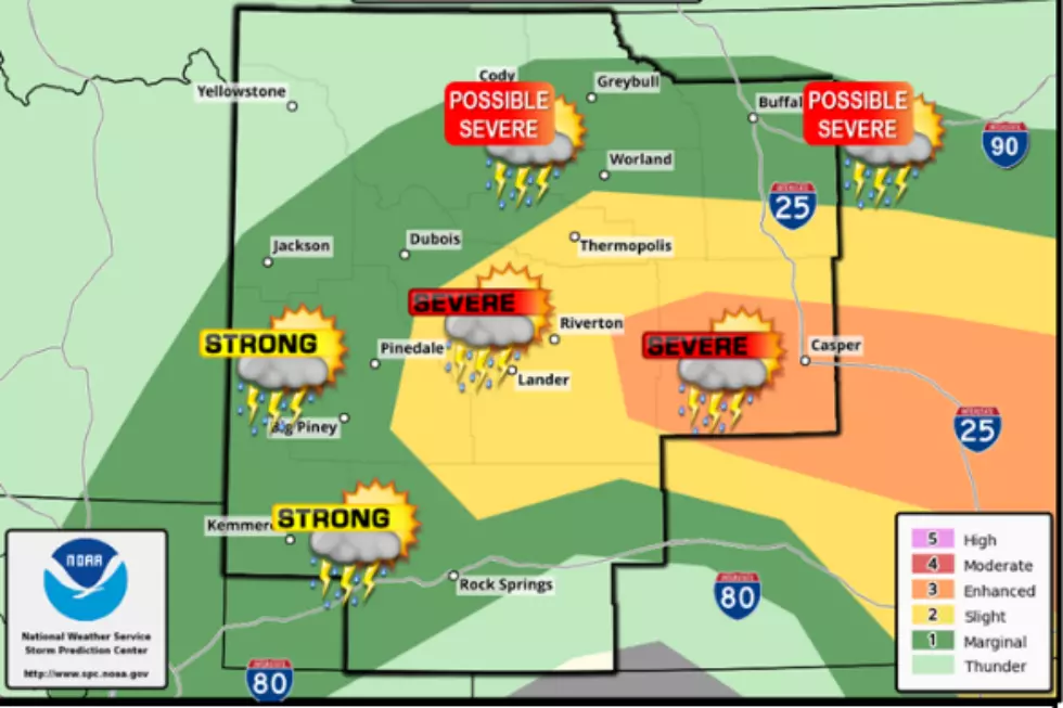 NWS: Numerous Severe Thunderstorms Possible for Casper Today