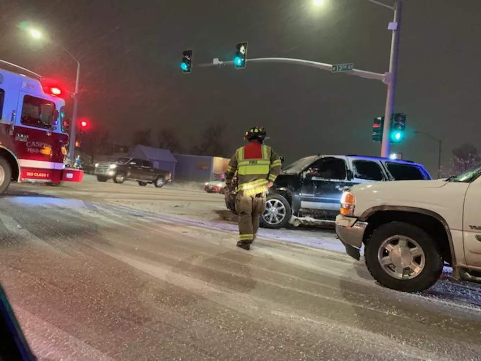 Casper Crews Respond to Crash at 13th and Poplar