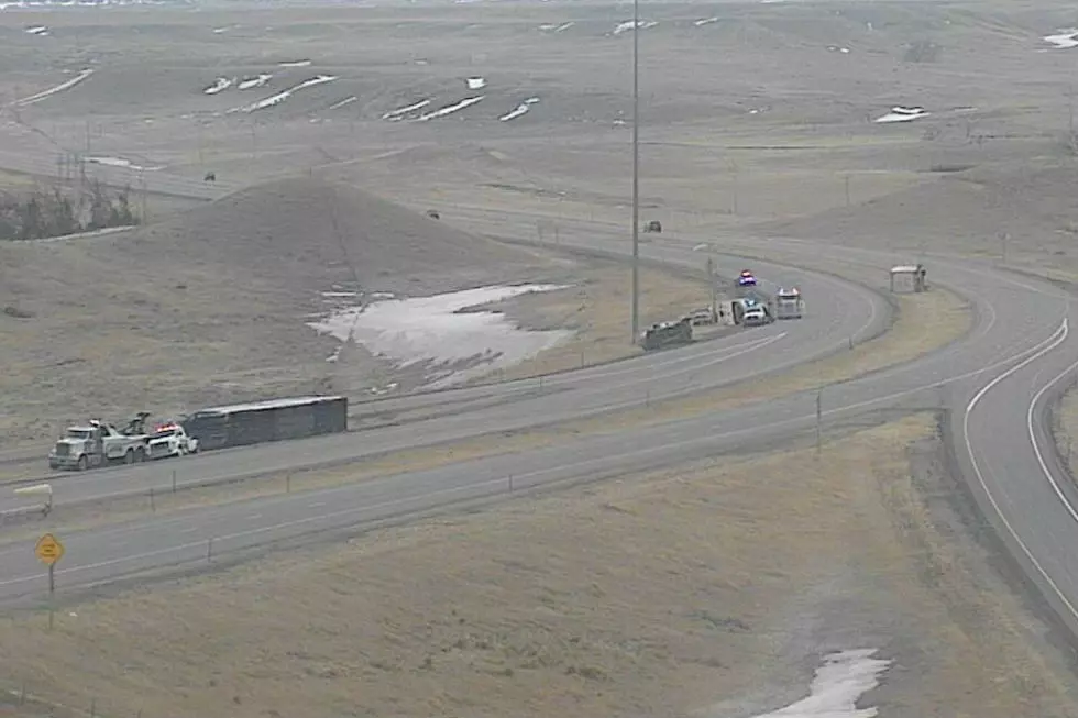 NWS: 4 Trucks Blown Over on I-25 in SE Wyoming Amid High Winds