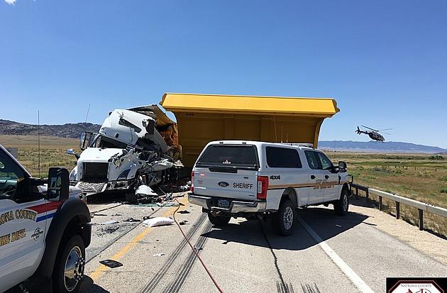 Driver Flown to Hospital After 2-Semi Crash, Wyoming Highway Shut Down