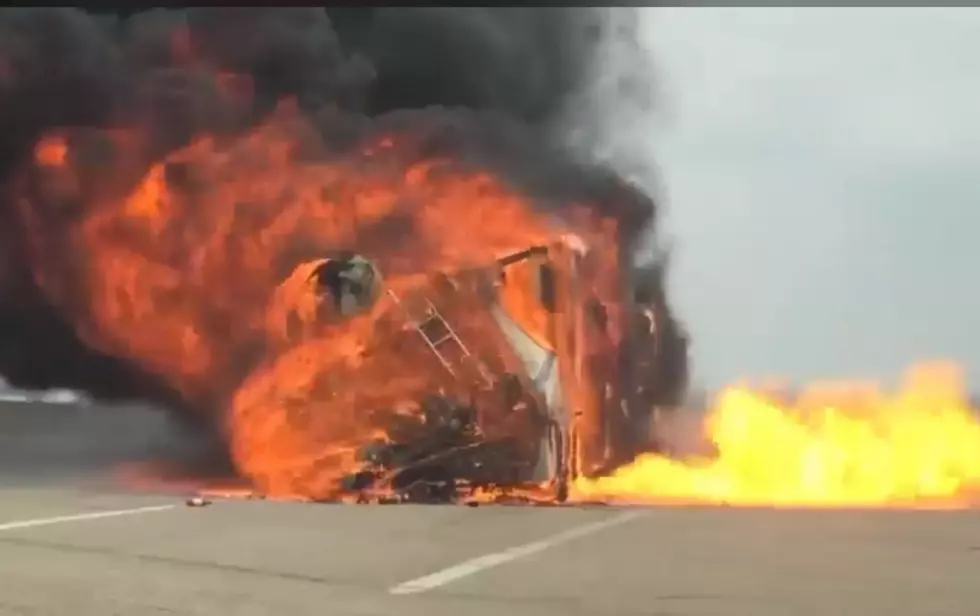 WATCH: Video Shows Burning Camper on Wyoming Highway