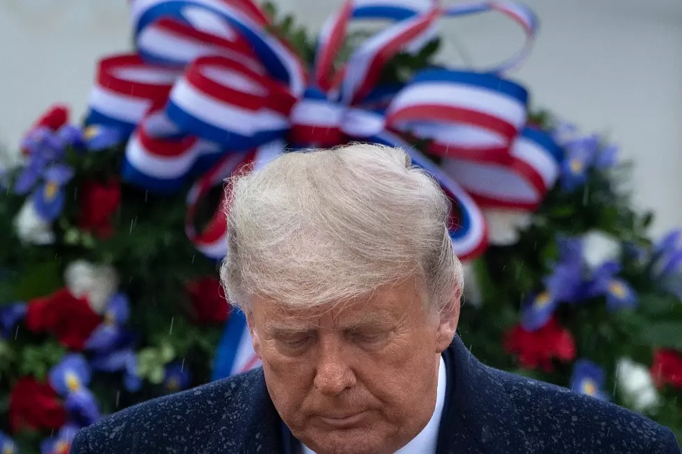 Trump Emerges From White House to Mark Veterans Day