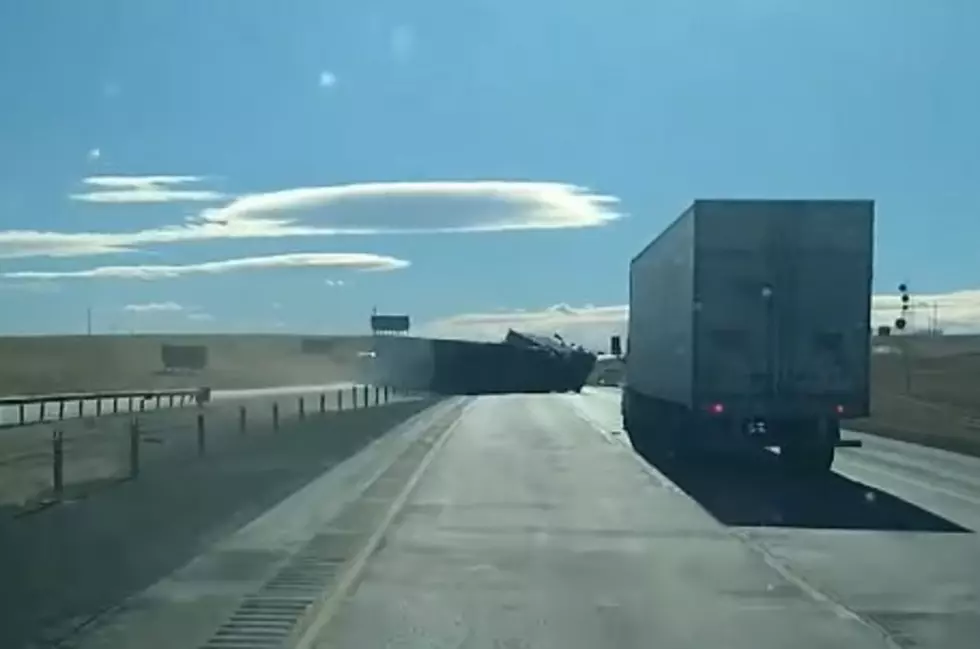 WATCH: Wyoming Wind Topples Tractor-Trailers [LANGUAGE WARNING]