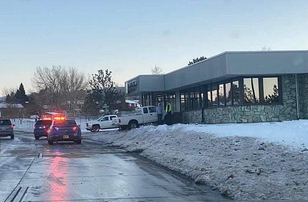 Pickup Crashes Into Casper East Side Bank of the West Branch