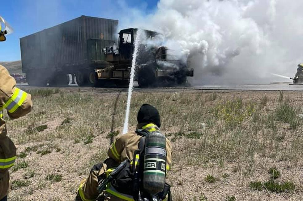 LOOK: Wyoming Fire Crews Battle Ammunition Truck Fire