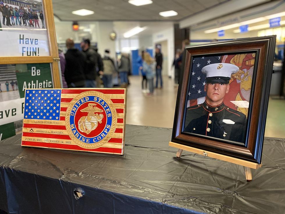 Casper Oilers Honor LCPL Jerrod Warden at Hockey Game, Parents Drop First Puck