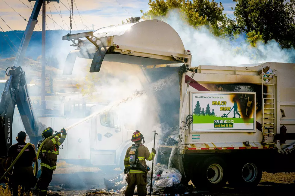 PHOTOS: Garbage Truck Catches Fire in Casper on Friday