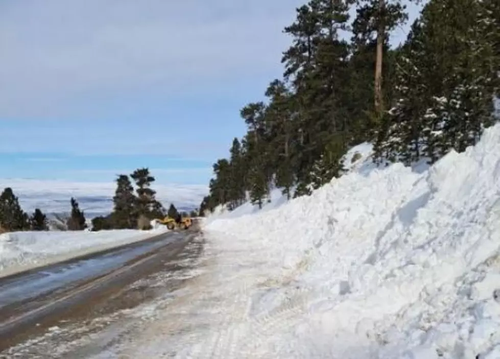 Casper WYDOT Crews Removing Snow from Mountain Road Today