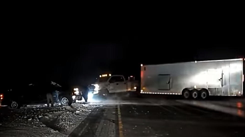 Wyoming Highway Patrol Shares Video of Truck and Trailer Careening Out of Control