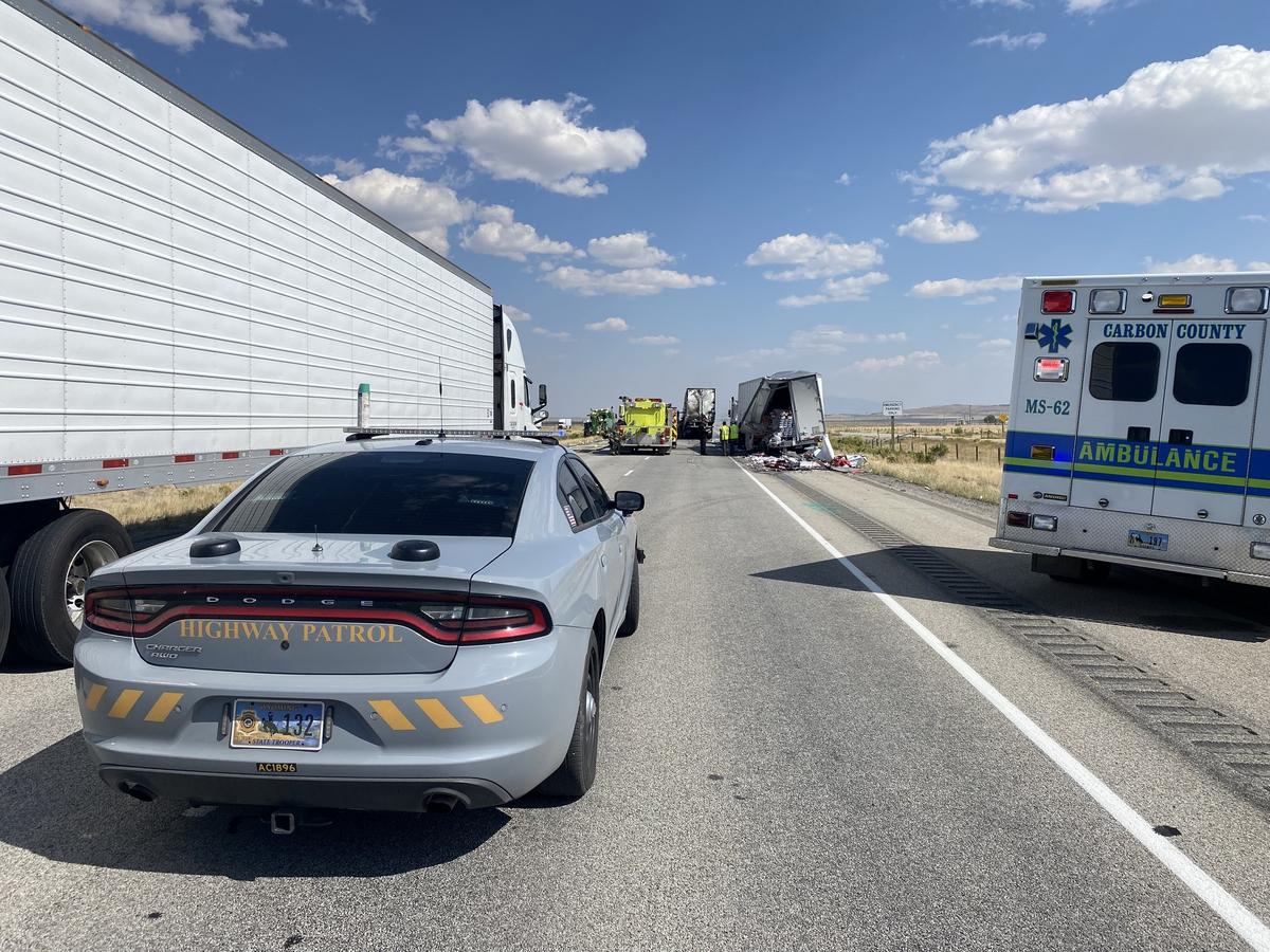 One person dies in fiery semi-trailer crash on I-80 near Rawlins