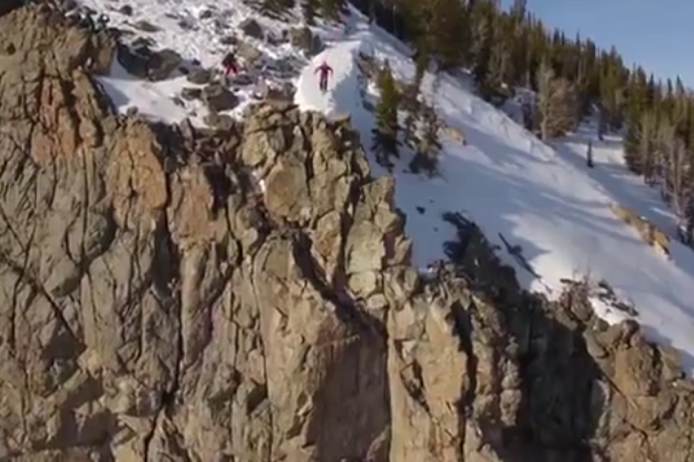 Skiing Down a Mountain Then Base Jumping Off Cliff in Tetons [VIDEO]