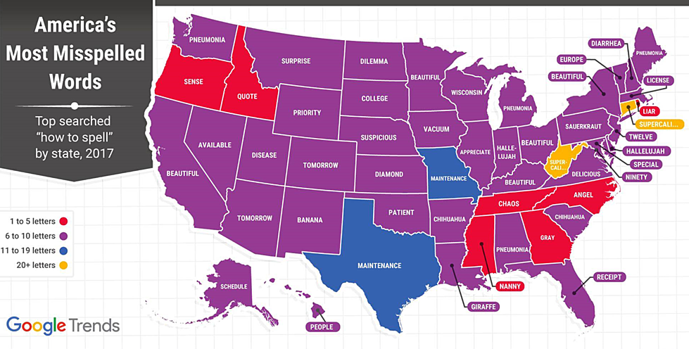 What Word Does Wyoming Misspell Most?