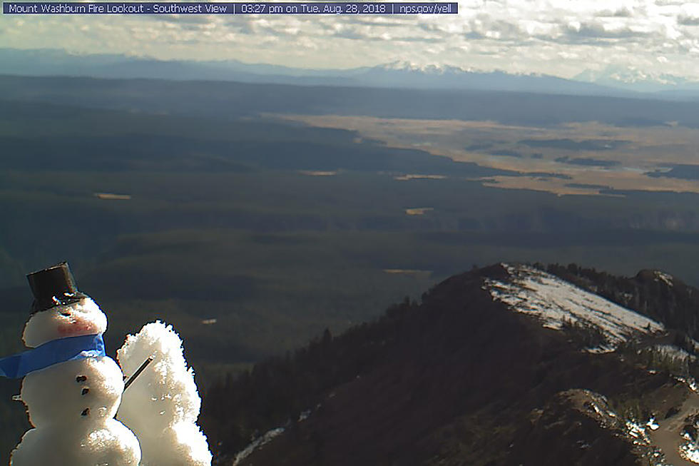 Wyoming First Snowman of the Season Appears on Yellowstone Webcam