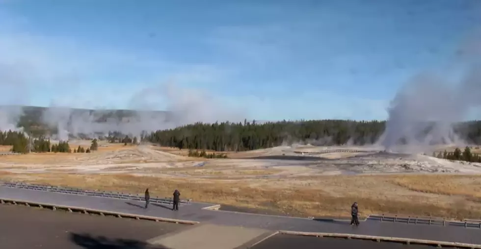 Black Steam Coming Out of Old Faithful