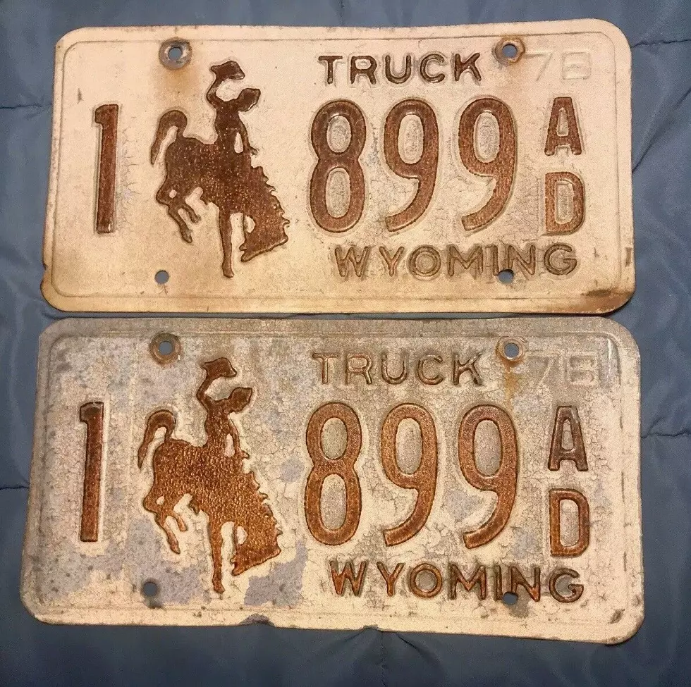 Check Out Vintage 1970&#8217;s Wyoming Truck Plates I Found on Ebay
