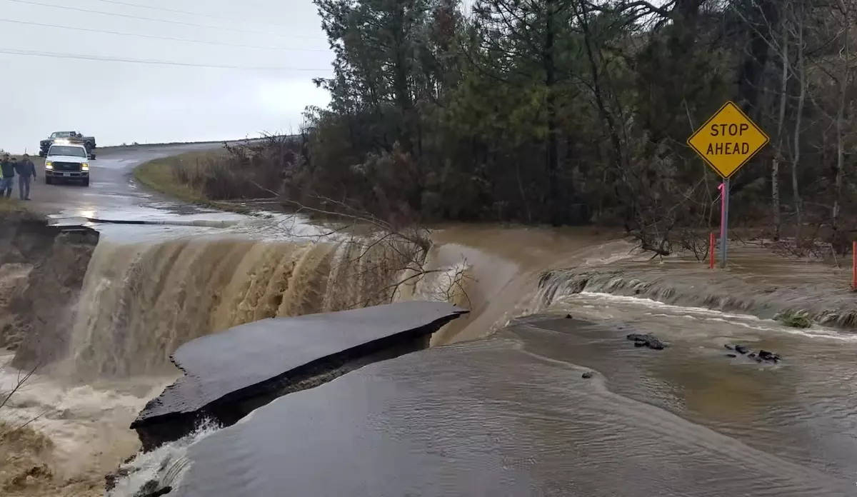 Flash Flood Waters Washed this Montana Road Completely Away