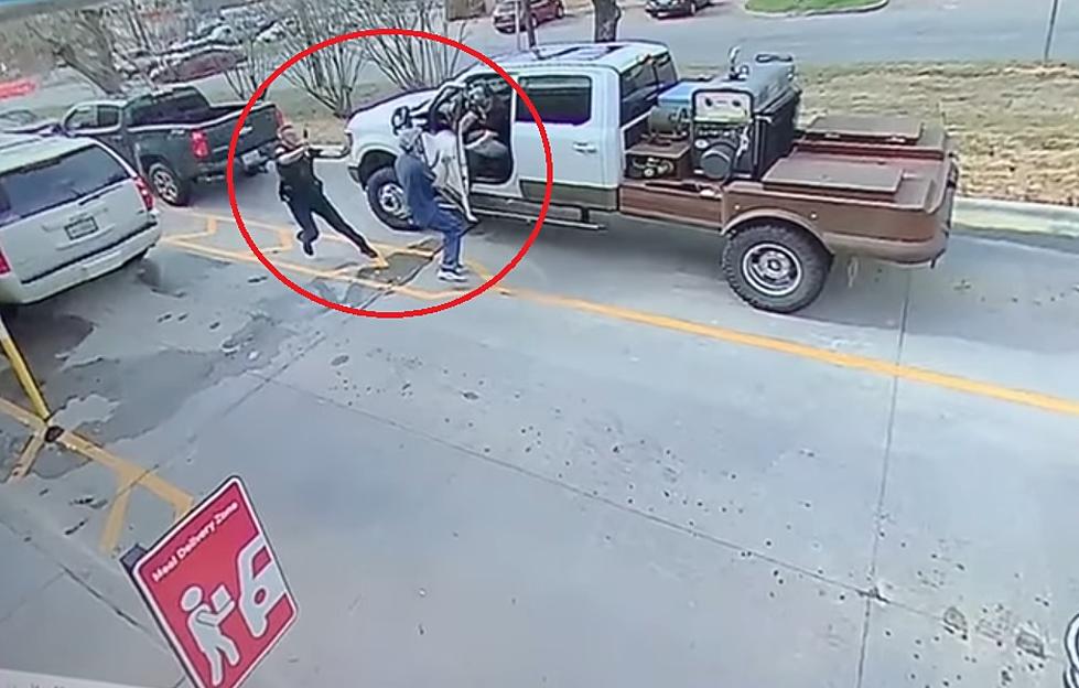 Dude Waiting for Chicken Sandwich Stops Bad Guy with Truck Door
