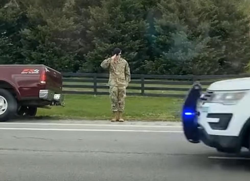 Watch a Soldier Who Stopped to Salute a Fallen Police Officer