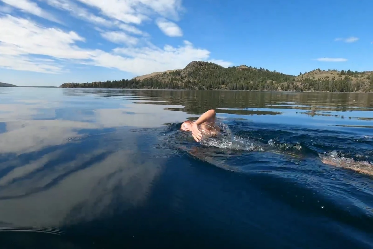 Swimmer Just Completed 9Mile Swim Across Wyoming's Deepest Lake
