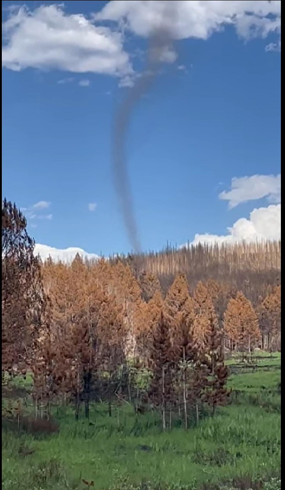 Interesting Dust/Ash Devil Spinning Over Southeast Wyoming Mountains